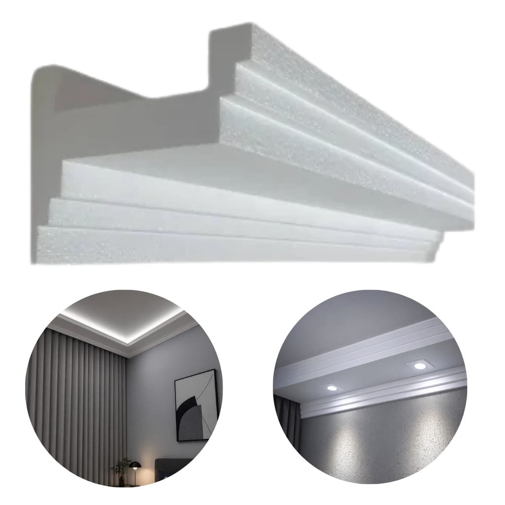 Sanca Degrau Spot Led 12 Metros Moldura Teto isopor