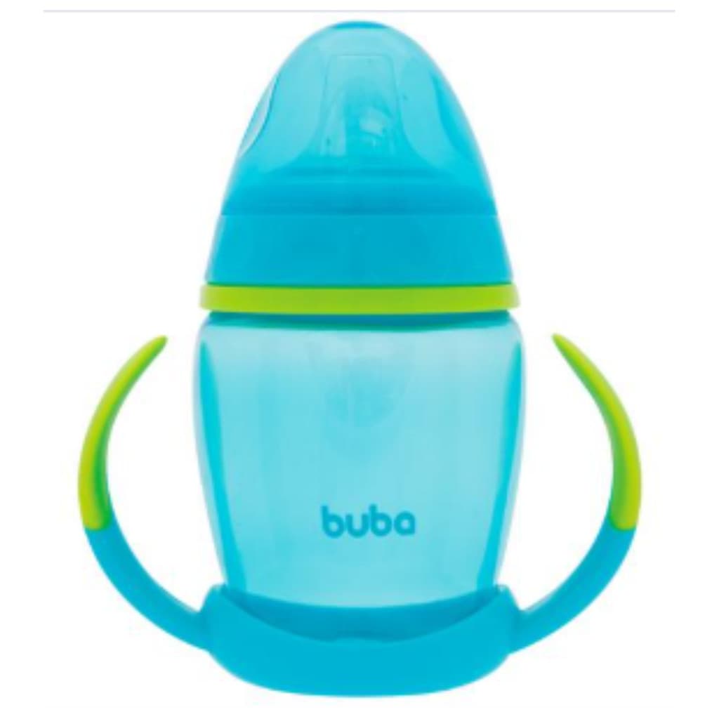 Copo Infantil Treinamento BUBA Azul Alça Removível Antivazamento