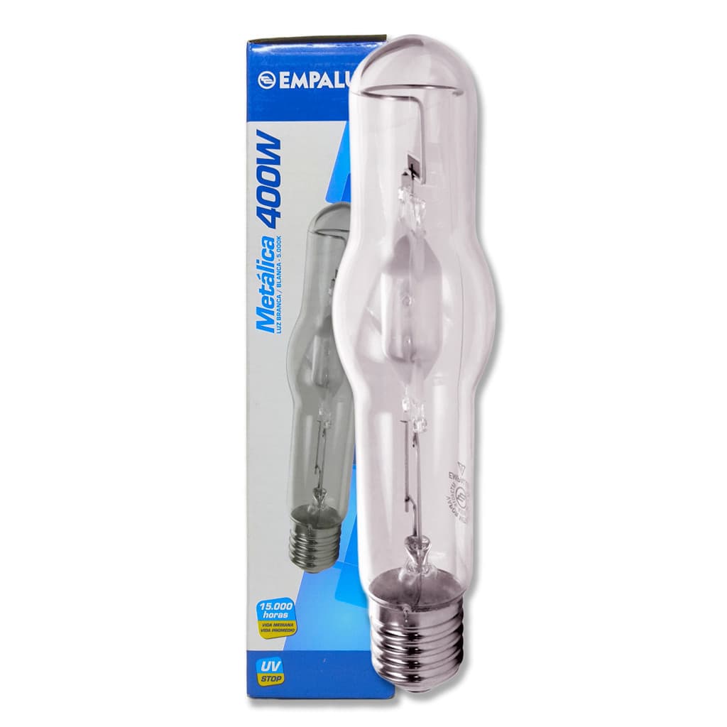 Empalux Lâmpada Vapor Metálico 400W E40 5000K Tubular Branco Neutro Industrial Alta Intensidade