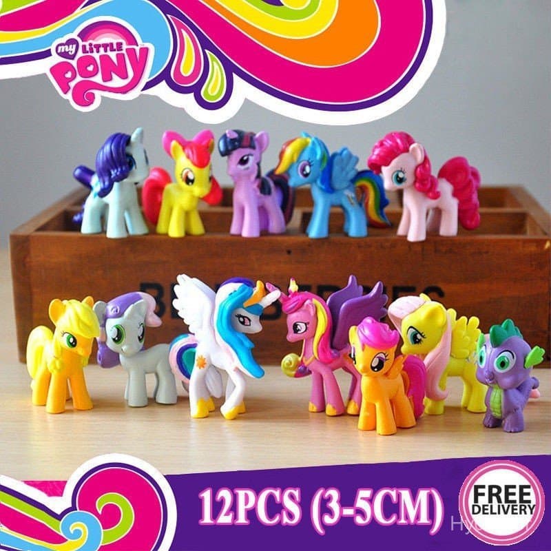 Conjunto de 12 Figuras de Ação My Little Pony para Crianças/Meninas C2CN
