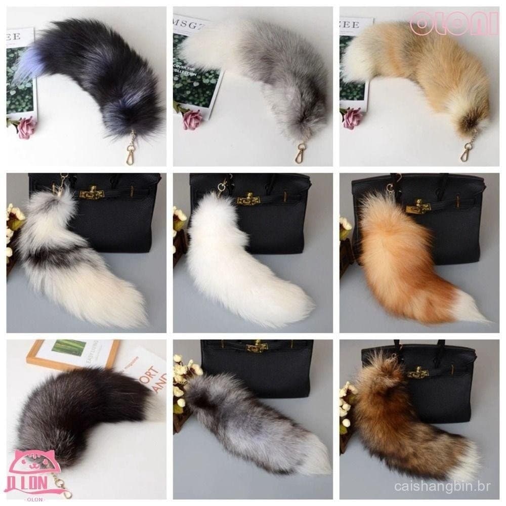 Chaveiro Animal Cauda Chaveiro, Pompoms Bags Plush Charm, Chaveiro
