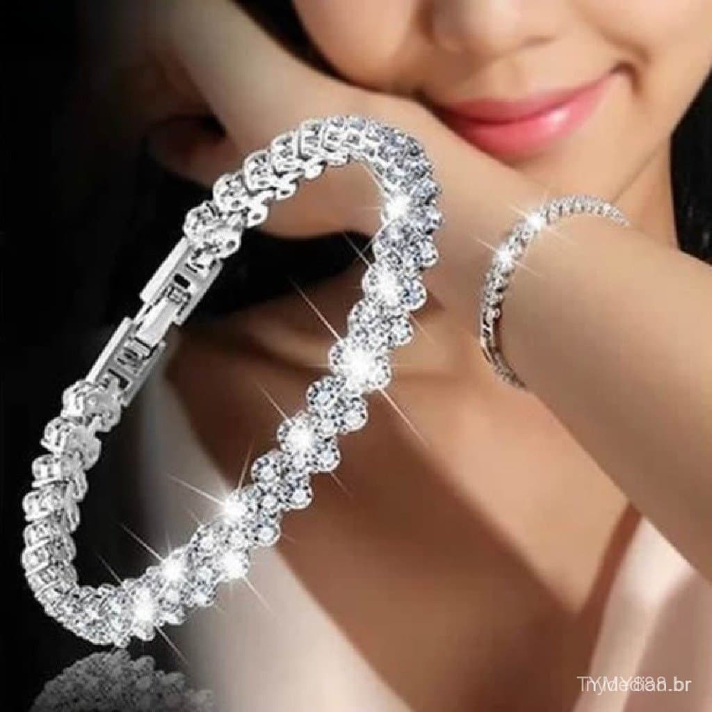 Pulseira Magnética de Cristal com Corrente Dourada para Perda de Peso, Nova Joia Feminina