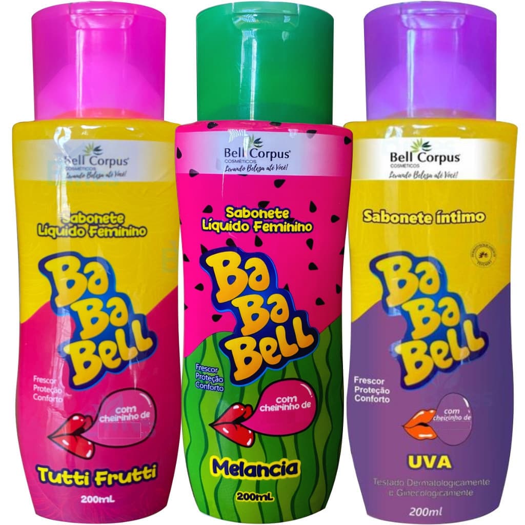 KIT 3 SABONETE TUTTI+MELANCIA+UVA BELL CORPUS COSMÉTICOS HIGIENE PESSOAL PERFUMADO
