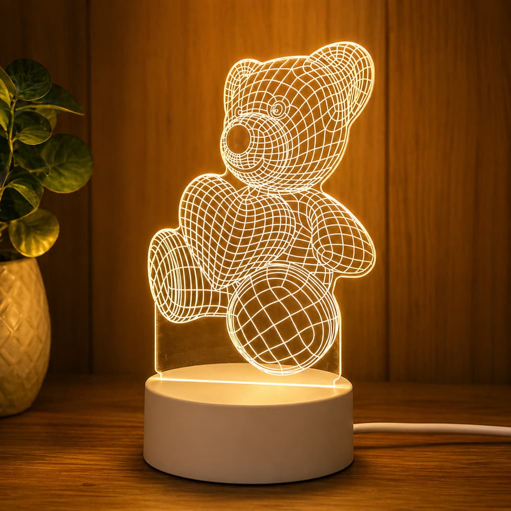 Luminária LED 3D Decorativa Estilo Guerreiro Tecnológico