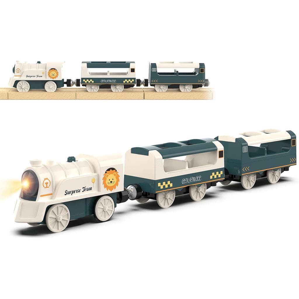 Conjunto de Trem Elétrico para Sistema Ferroviário, Brinquedos de Trem Elétrico para Trilhos de Madeira, 3 Locomotivas M
