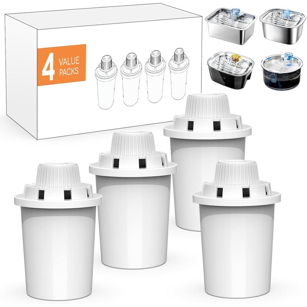 (4 unidades) Filtros de Substituição para Bebedouro de Cães lesotc, Filtros de Água de Substituição de Alta Eficiência,
