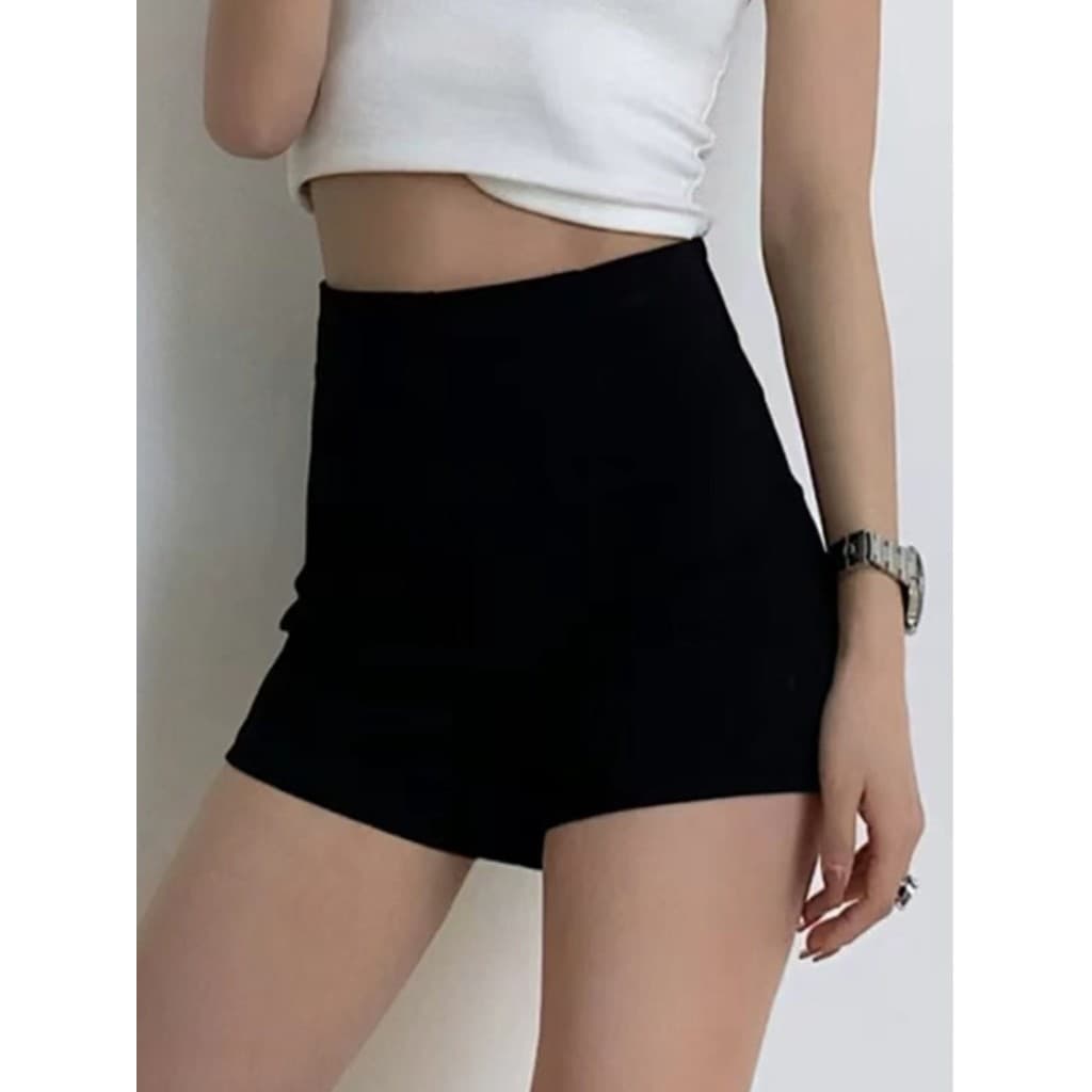 Menina quente preto Design de cintura alta Legging Shorts feminino verão 2023 novo estilo pequeno doce legal mais magro