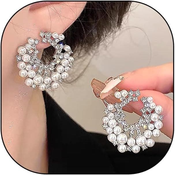 Brincos de Pérola Elegantes para Mulheres, Delicados, em Ouro 14K com Zircônia Cúbica, Brincos Pendentes de Pérola, Brin