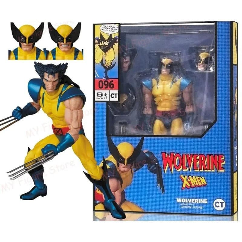 CT Toys Mafex 96 Figura de Ação Wolverine Logan Clássico Vestido de Batalha Marrom Quadrinhos X-Men Brinquedos de Anime