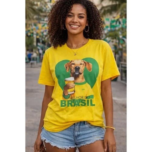 Camiseta t-shirt feminina Caramelo Copa Do Mundo Brasil