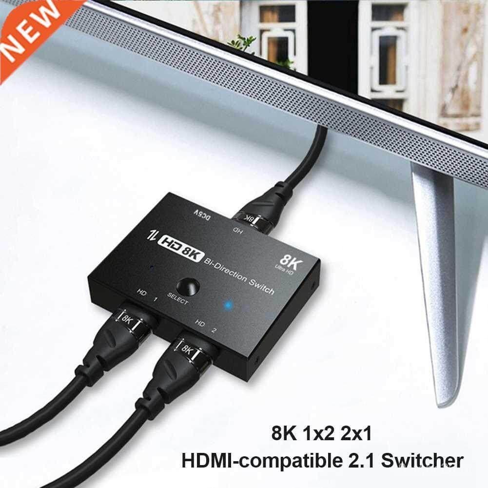 Adaptador Switcher HDMI 2.1 HD 4K 120Hz 1x2 8K 60Hz