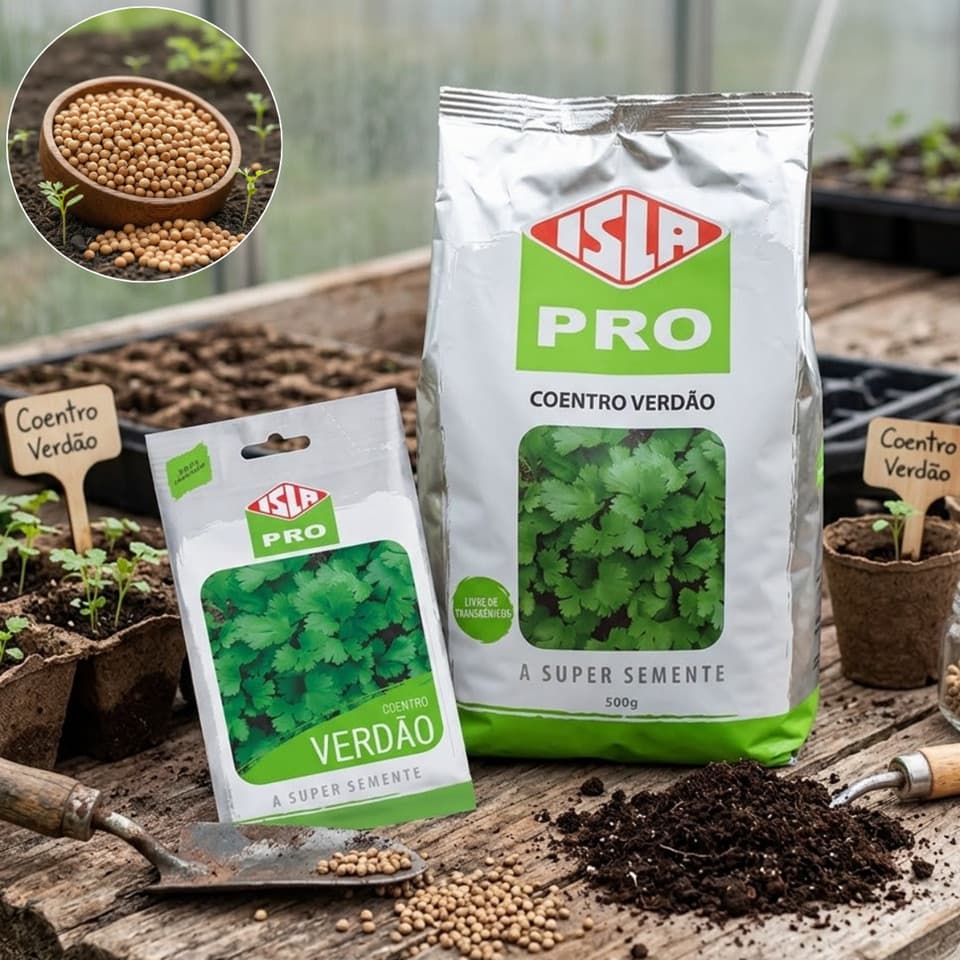 Semente de Coentro Verdão p/ plantio de Hortas Verde Escura super cheirosa - Isla
