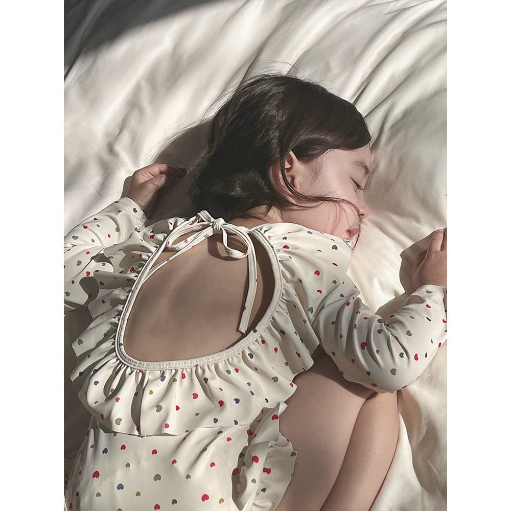 Crianças maiô menina princesa Halter volta protetor solar de manga comprida maiô de uma peça menina férias moda doce mai