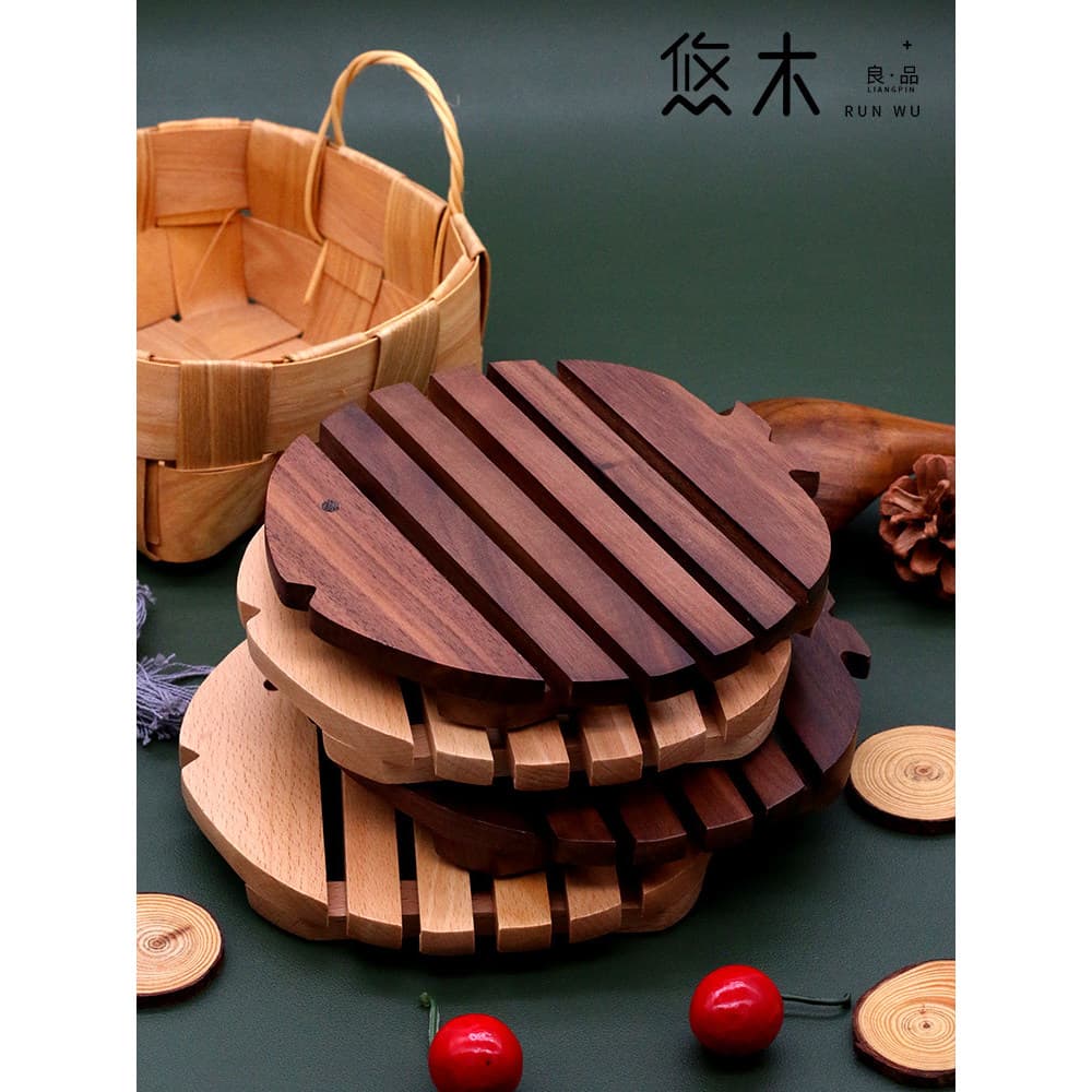 Tapete de isolamento térmico para mesa de jantar doméstica em forma de peixe, bambu, cozinha, prato, pote, Placemat, tig
