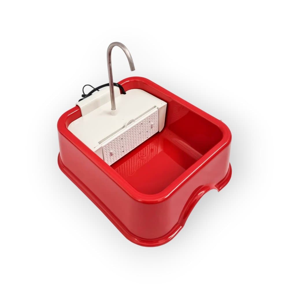 Fonte Bebedouro para Gatos e Cães 1,5L Furacão Pet Joy Vermelha | Água Filtrada com Bomba Bivolt | Anti-Stress
