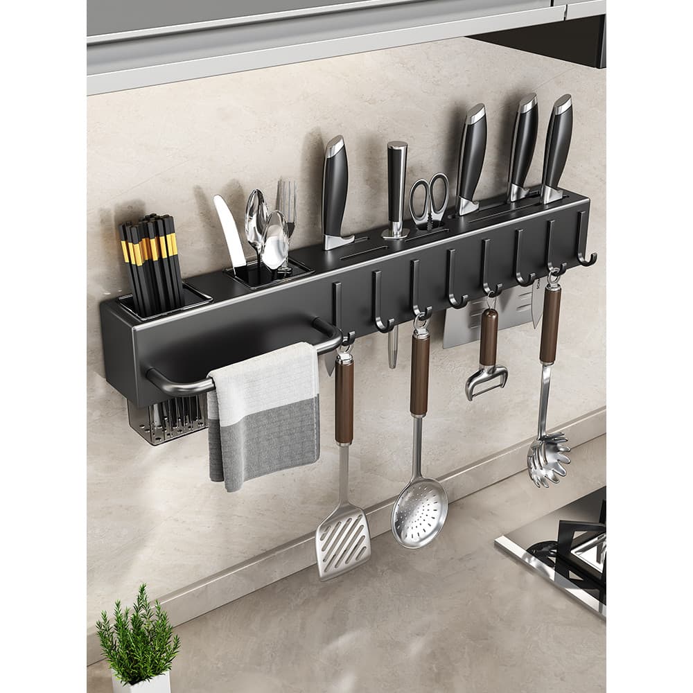 Multifuncional suporte de faca de cozinha rack doméstico colher pauzinhos rack de armazenamento integrado faca titular f