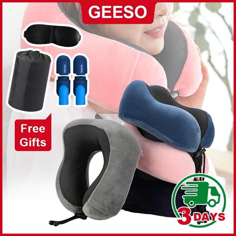 Almofada De Pescoço Em Forma De U De Espuma Viscoelástica GEESO , Encosto De Cabeça Para Viagem De Carro