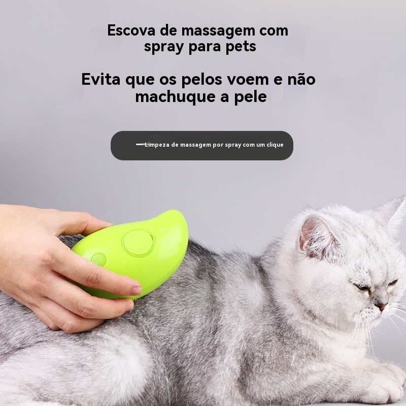 Pente elétrico com spray para animais de estimação, ferramenta para banho e higiene de cães e gatos