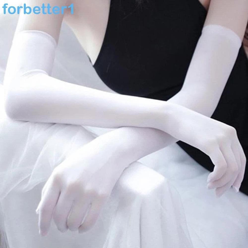 FORBETTER Luvas Longas Clubwear Sheer Women Anti-UV Sem Costura Sobre Comprimento Do Cotovelo