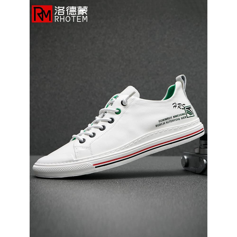 Nicho High-End marca de couro genuíno sapatos brancos masculinos na moda 2026 novo estilo Design masculino sentir leve d