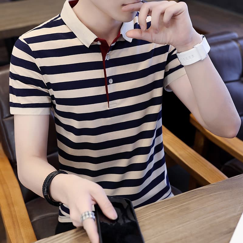 Sea Soul vestido de verão masculino lapela manga curta camiseta na moda solta 2024 algodão puro Paul camisa polo masculi