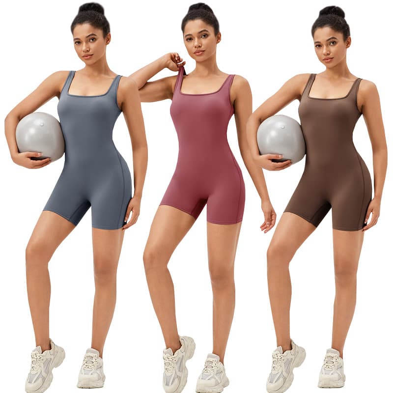 Senhoras europeu americano macacão de fitness ginásio treinamento ferro com almofada no peito nu Halter magro macacão ca