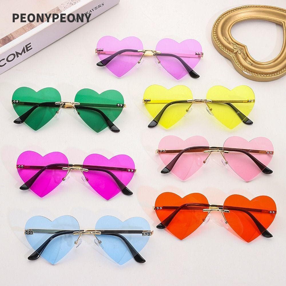Peônia Sem Aro Coração Óculos De Sol Acessórios Hippie Traje Cosplay Metal