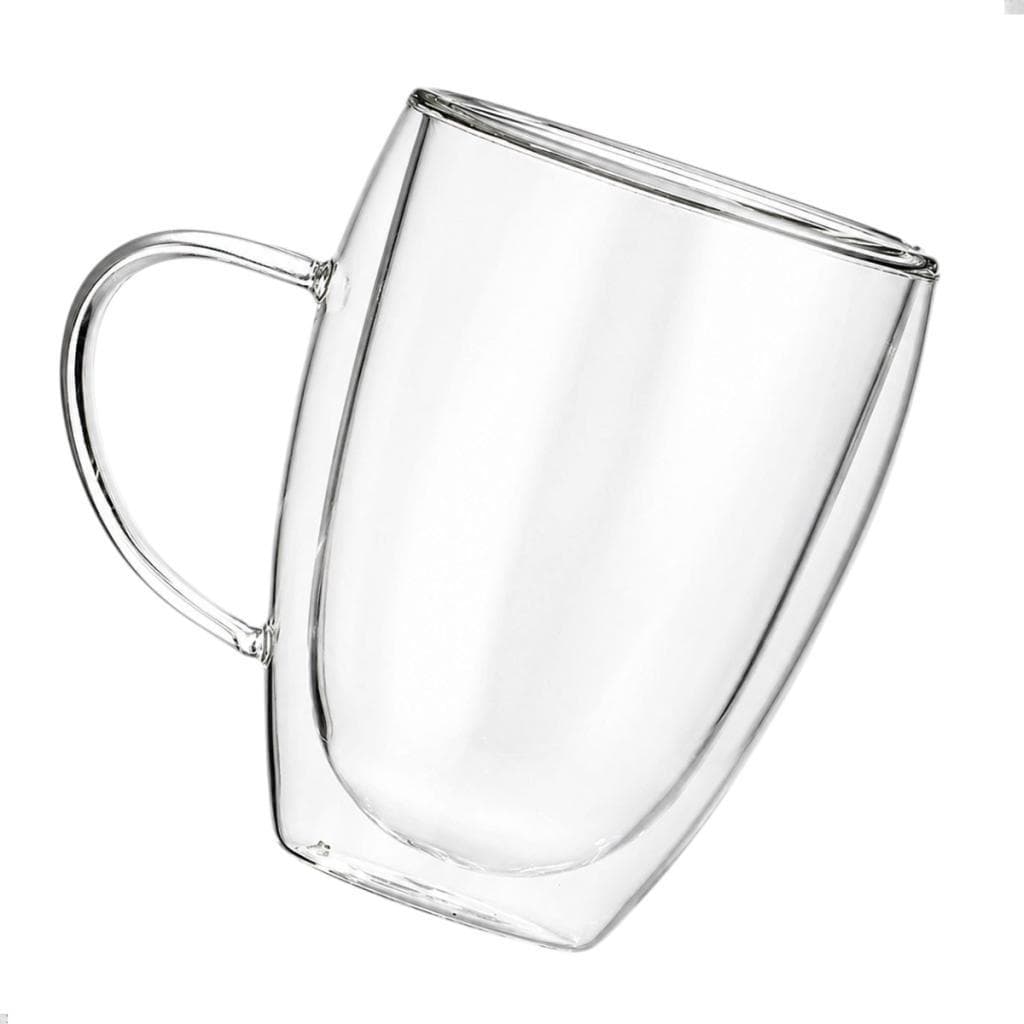 Xícara 350ml De Vidro Parede Dupla Chá Leite Café