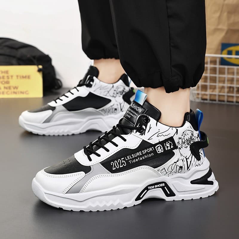 Sapatos masculinos estudantes All-Match Casual na moda sapatos 2024 outono sola macia ins papai sapatos masculinos botas