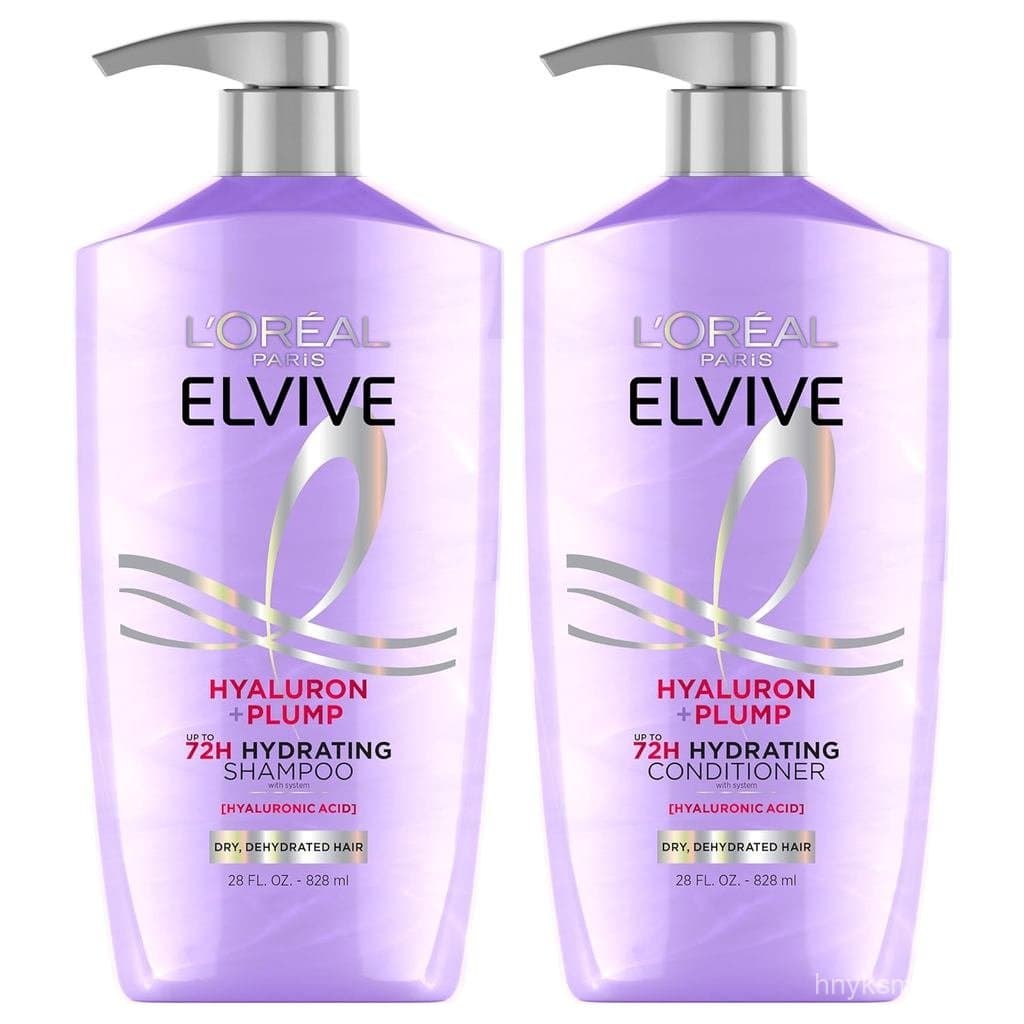 L'Oréal Paris Elvive Hyaluron Plump Conjunto de Shampoo e Condicionador para Cabelos Desidratados e Secos com Complexo d