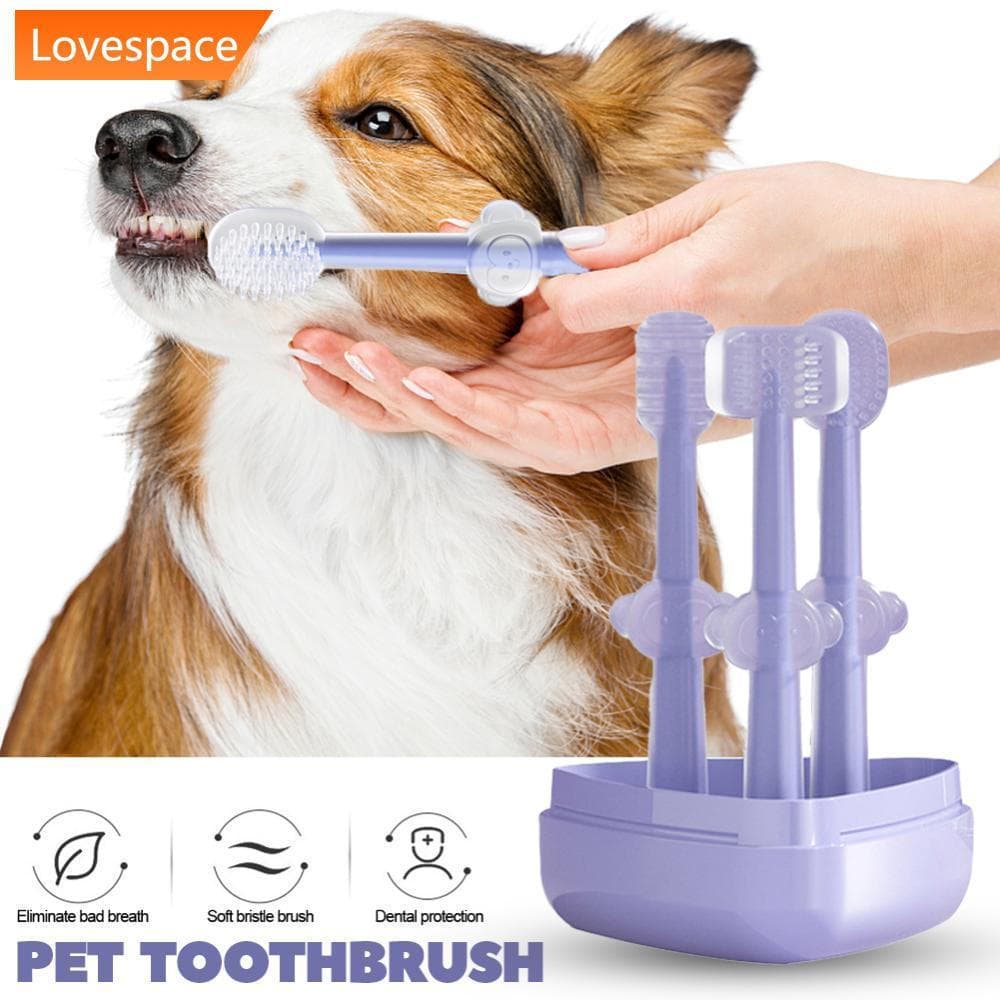 LS-STORE 3 Pçs/set Pet Escova De Dentes De Limpeza Oral Cão Gato Cuidados Com Os De Silicone Macio Ferramenta Língua I7P