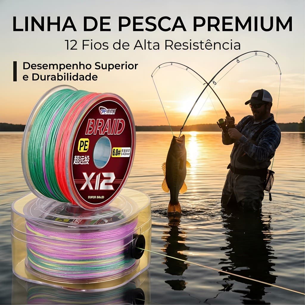Linha de pesca de PE de 8/12 fios, linha específica para pesca com isca artificial, superdeslizante, Várias cores