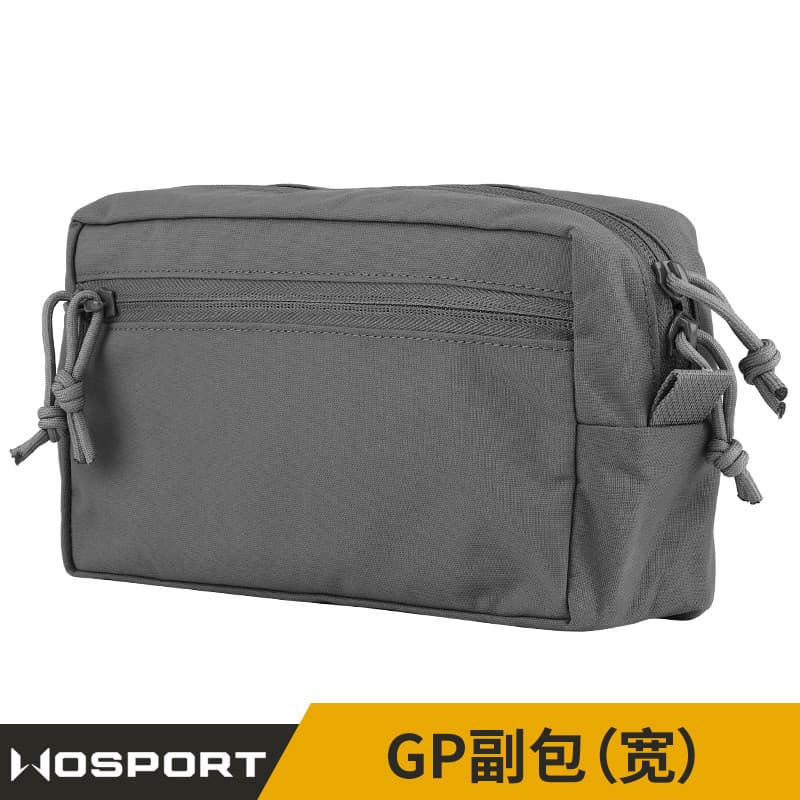 Bolsa lateral WoSporT GP (larga) Rede externa de bolso para armazenamento com zíper Bolsa de artigos diversos Camurça má