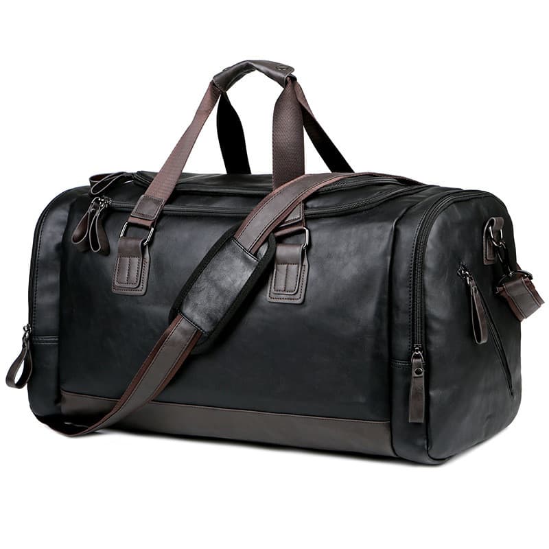 Homens de viagem saco de viagem de couro macio saco de ginásio grande capacidade bolsa de viagem de negócios saco de bag