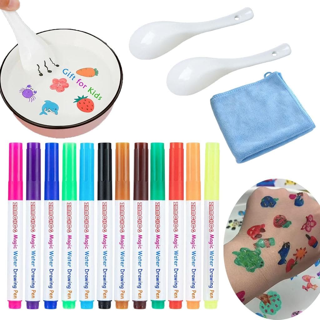 Conjunto de Desenhos Flutuantes Mágicos, Canetas Mágicas para Crianças Criarem Desenhos em Água, Conjunto de Marcadores