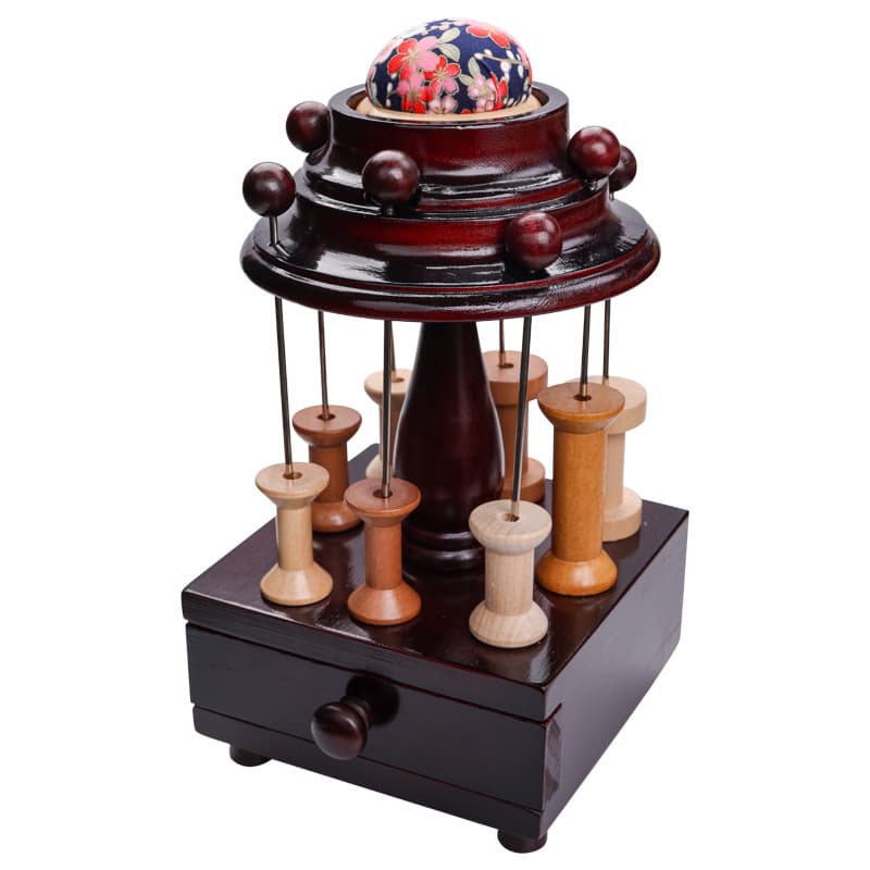 High-End prático multifuncional Retro requintado caixa de armazenamento de costura casa caixa de costura de madeira maci