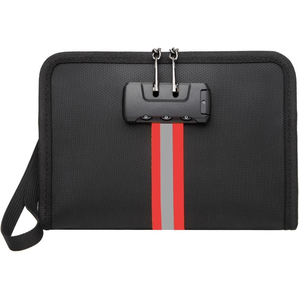 Bolsa à prova de fogo para dinheiro com fechadura, 8"×5"×1.1" Bolsa à prova de fogo e à prova d'água para dinheiro com z