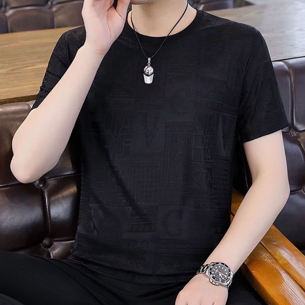 Homens Workwear verão trabalho Wear secagem rápida legal sentimento Jacquard camiseta tamanho grande esportes de manga c