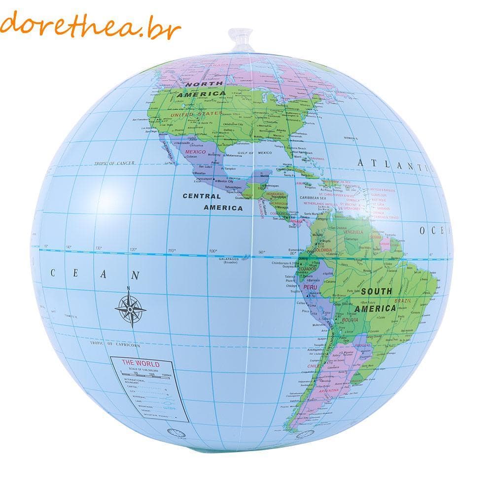 DORETHEA Inflável Terra Educacional PVC Bola De Praia Gigante 40cm Mapa Mundial Durável