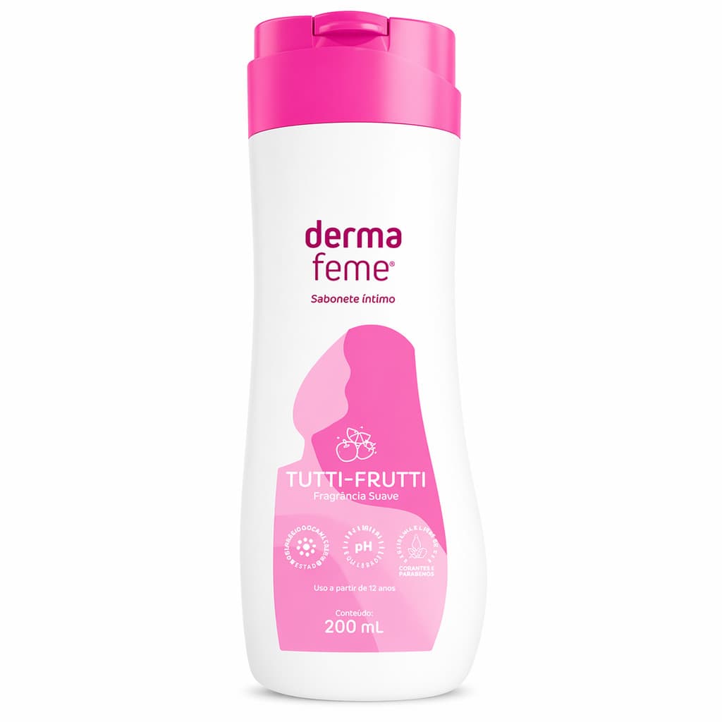 Sabonete Líquido Íntimo Dermafeme Tutti-Frutti 200ml