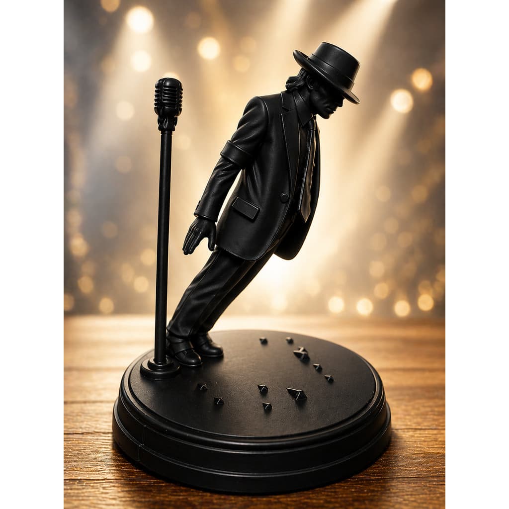 Estátua Michael Jackson Pose Icônica Smooth Criminal|3D|Decoração Colecionável Inclinação Geek Ídolo