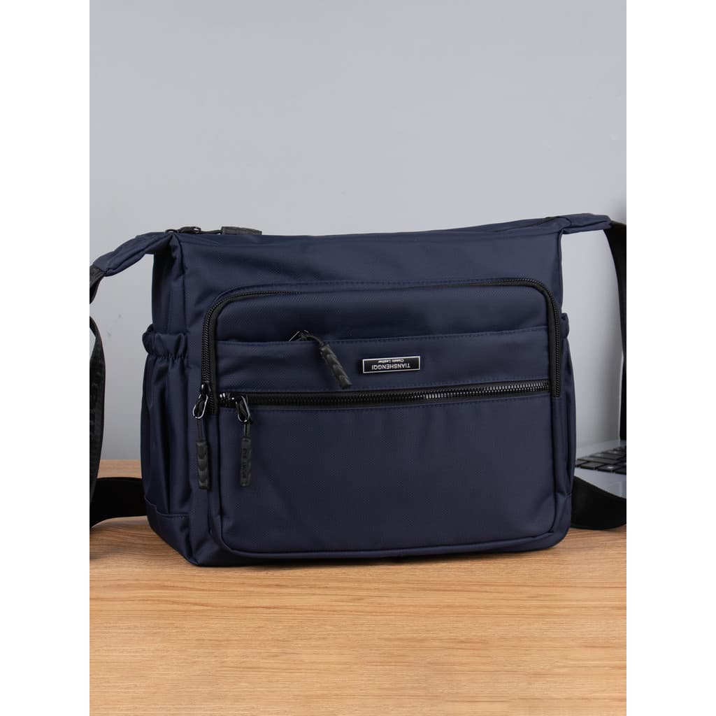 Bolsa mensageiro de lona masculina lazer viagem bolsa de ombro Horizontal grande capacidade multifuncional mochila mascu