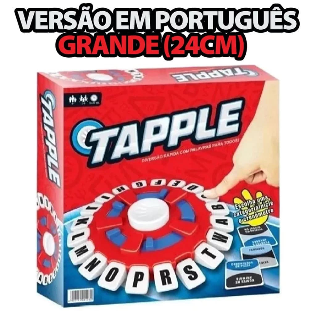 Versão em Português Tapple Jogo de Tabuleiro Stop Trava Letras com Temporizador para Familia 24cm