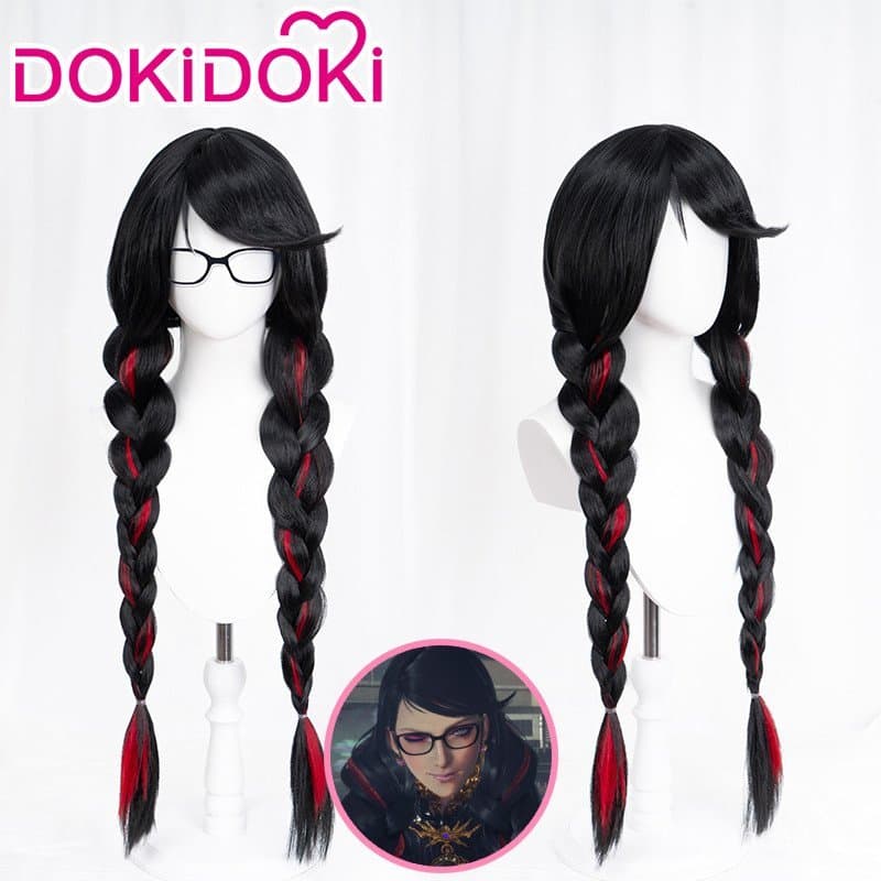 Peruca de Cosplay Bayonetta DOKIDOKI em Estoque com Tranças Duplas
