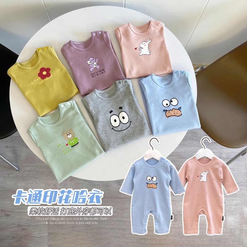 Macacão de bebê recém-nascido roupas dos desenhos animados puro algodão manga comprida pijamas primavera outono bebê rec