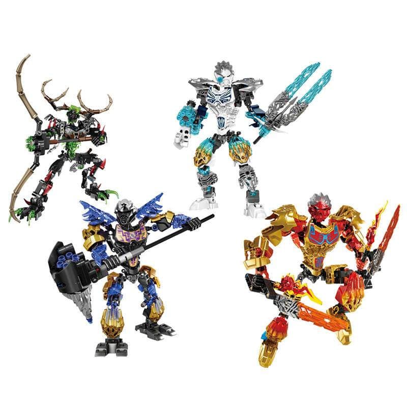 Conjunto de Blocos de Montar com Figuras de Ação da Série BioWarrior, o melhor presente para meninos.