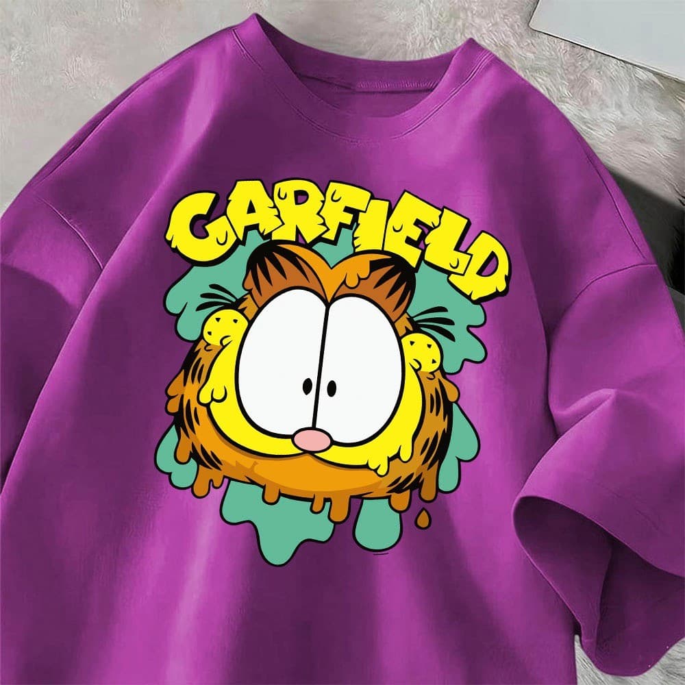 Camisa Feminina & Masculina Garfild Derretendo Camiseta Algodao Premium 30.1 Plus Size