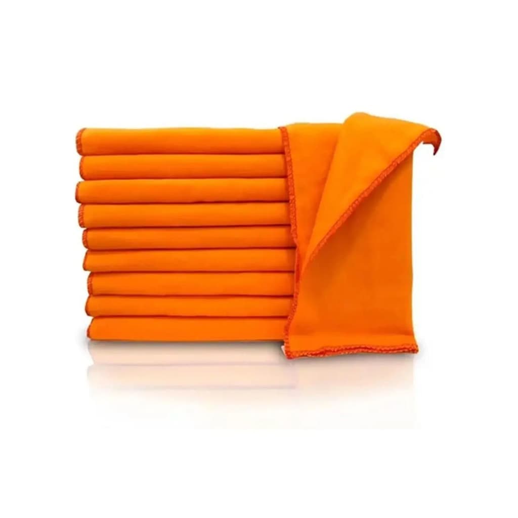 Kit 5 Flanelas Laranja 100% Algodão - 38x58cm