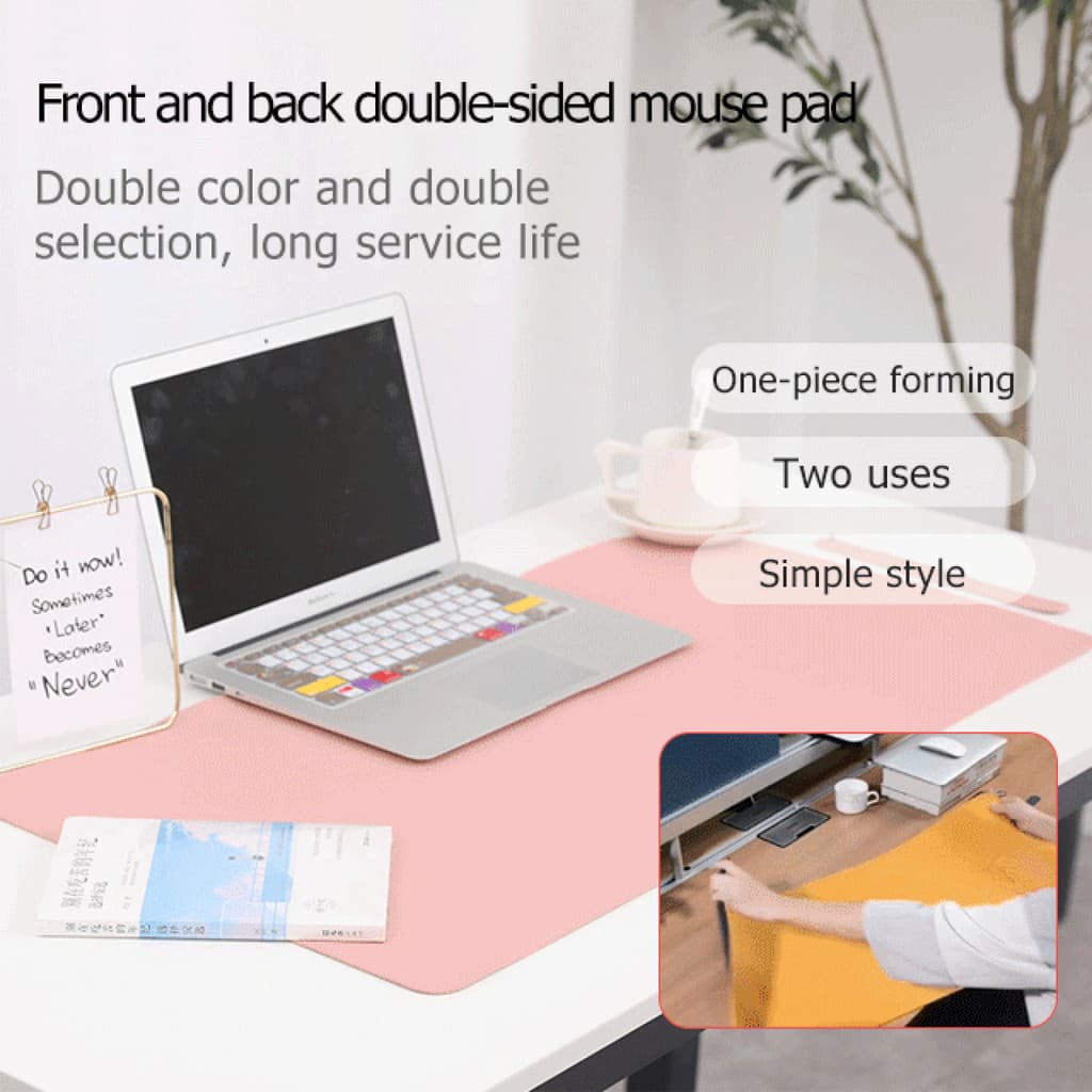 [Conforto e Estilo] Large Desk Mat for Office and Gaming Desk Mat/PU Leather/Mouse Pad