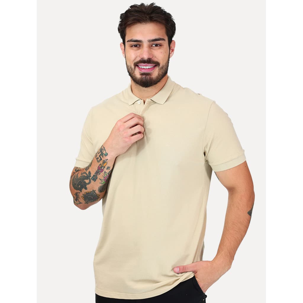Polo Aramis Original Masculina Basic Piquet Mono Areia PO.10.0280 636